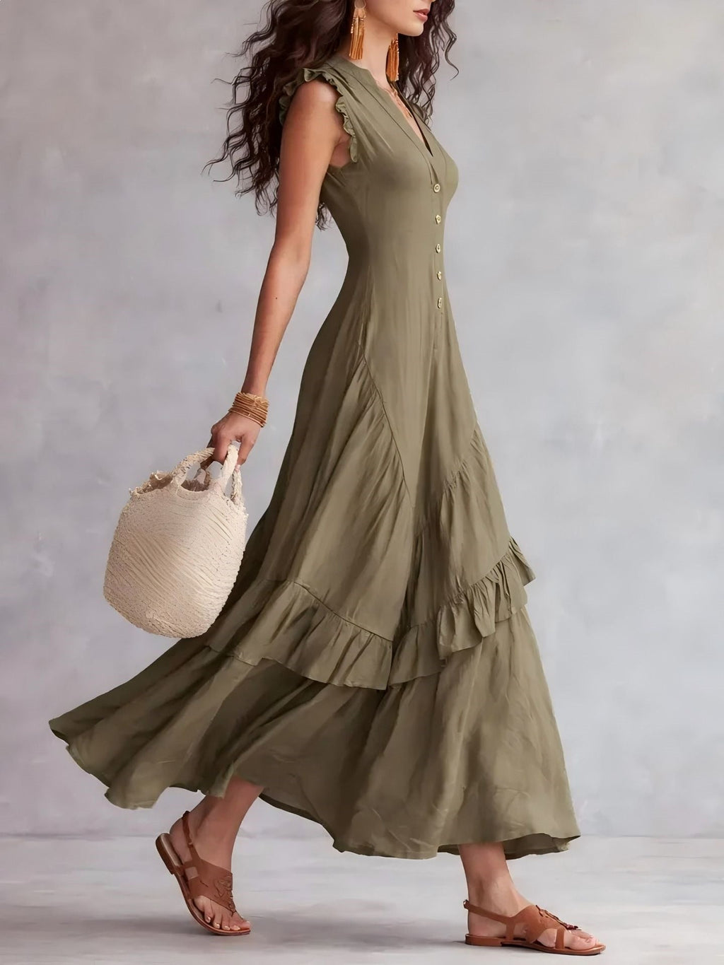 Valentina | Abito Maxi con Volant Eleganti