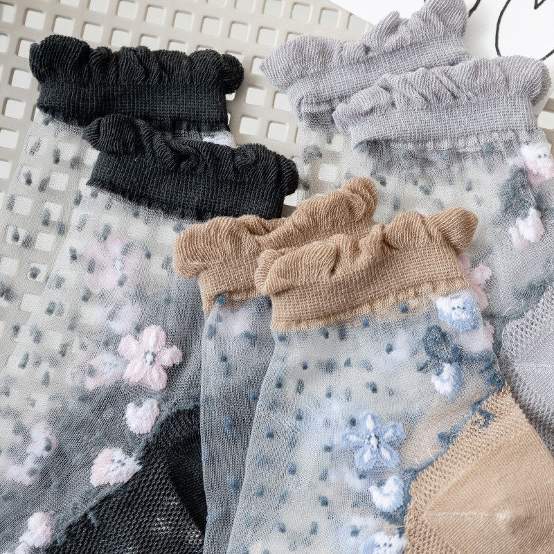 Atmungsaktive Blumensocken