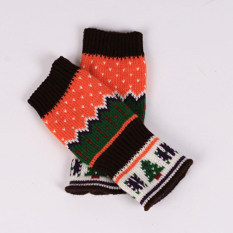 Gestrickte Weihnachtshandschuhe
