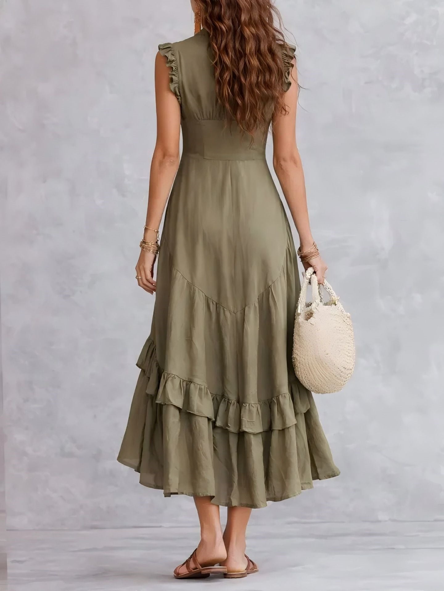 Valentina | Abito Maxi con Volant Eleganti