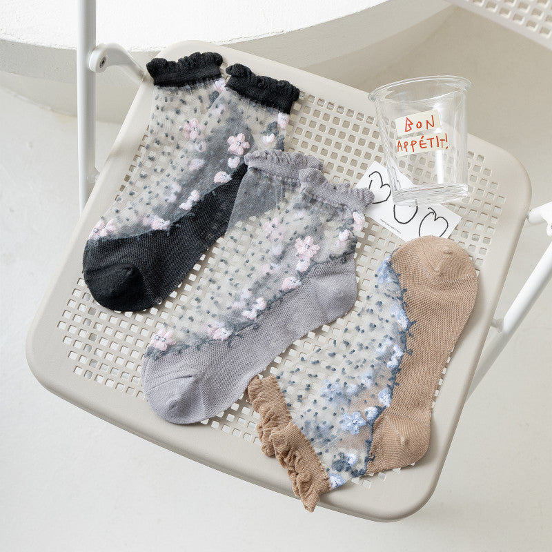 Atmungsaktive Blumensocken