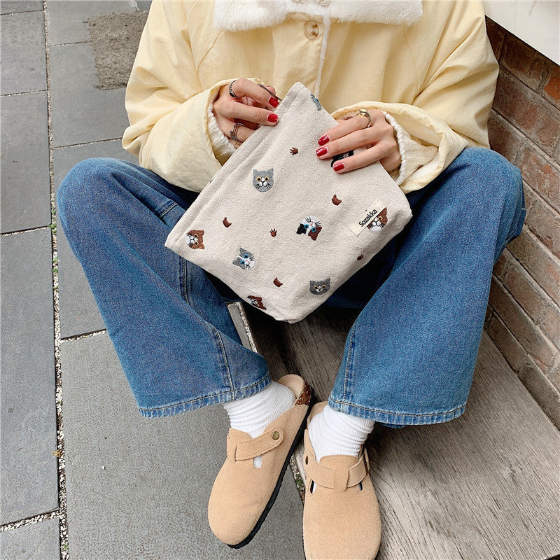 Lässige Tasche Mit Katzen-Print