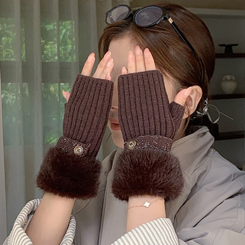 Einfarbige Warme Handschuhe