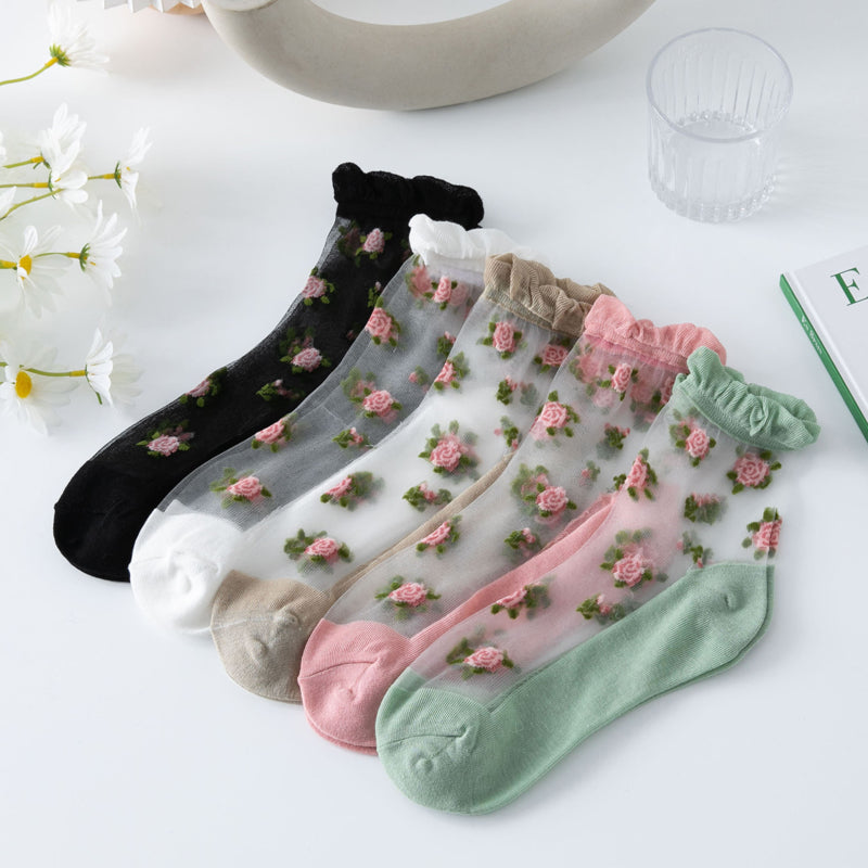 Atmungsaktive Blumensocken