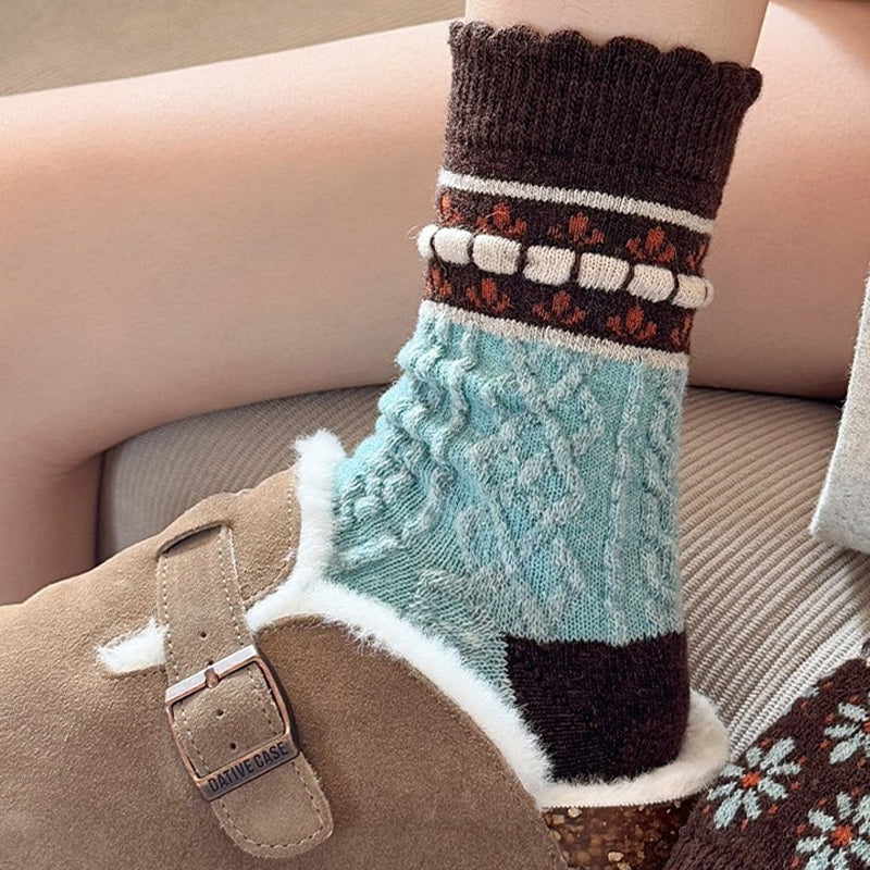 Warme Socken Mit Blumenmuster
