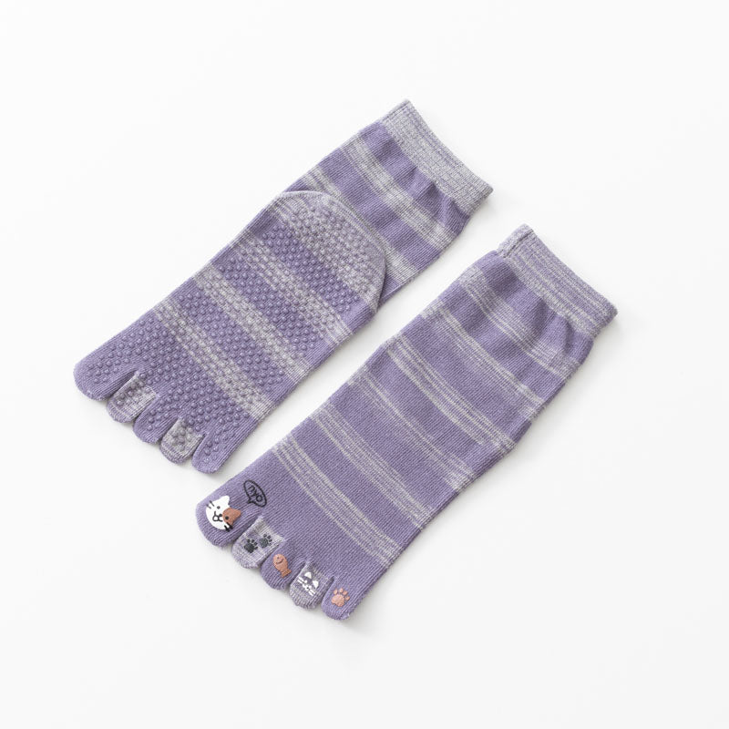 Lässige Gestreifte 5-Finger-Socken
