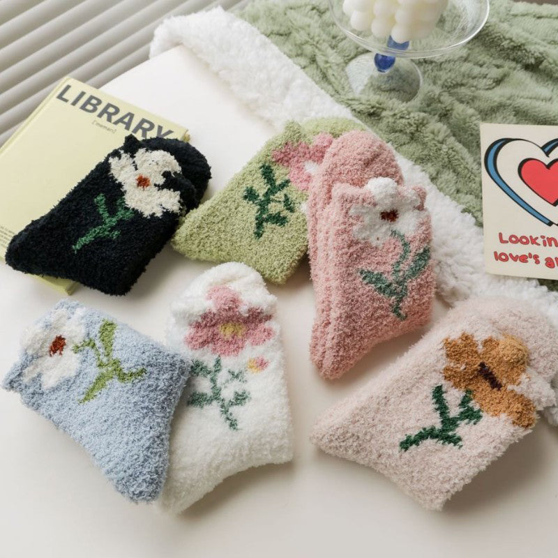 Warme Blumensocken