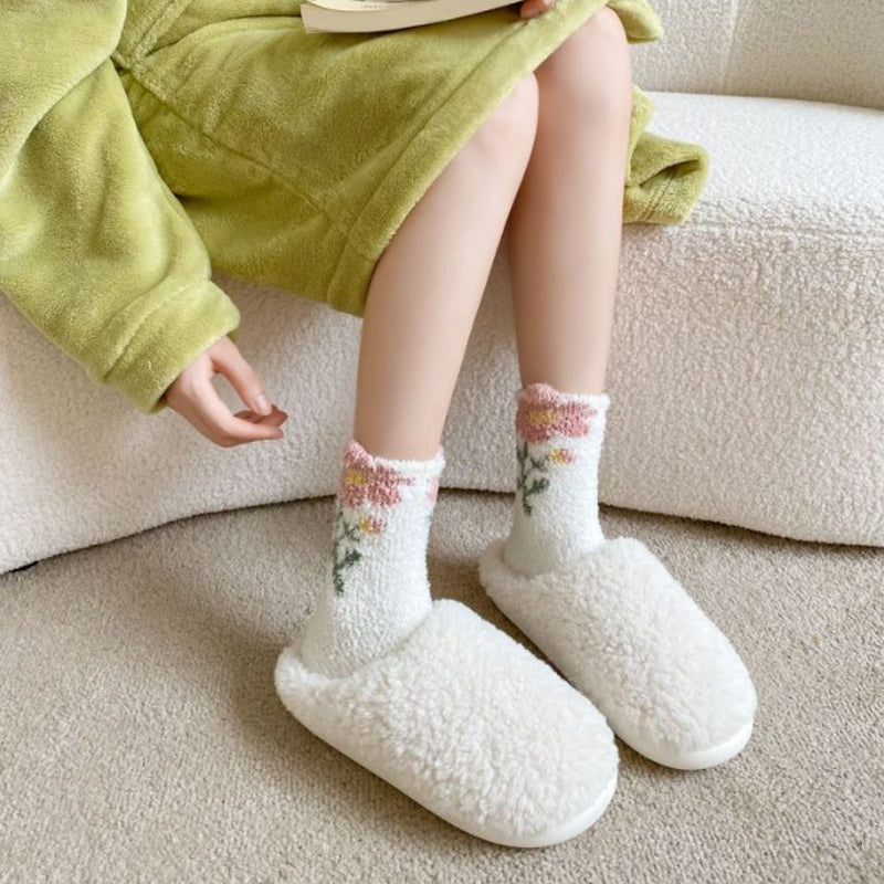 Warme Blumensocken