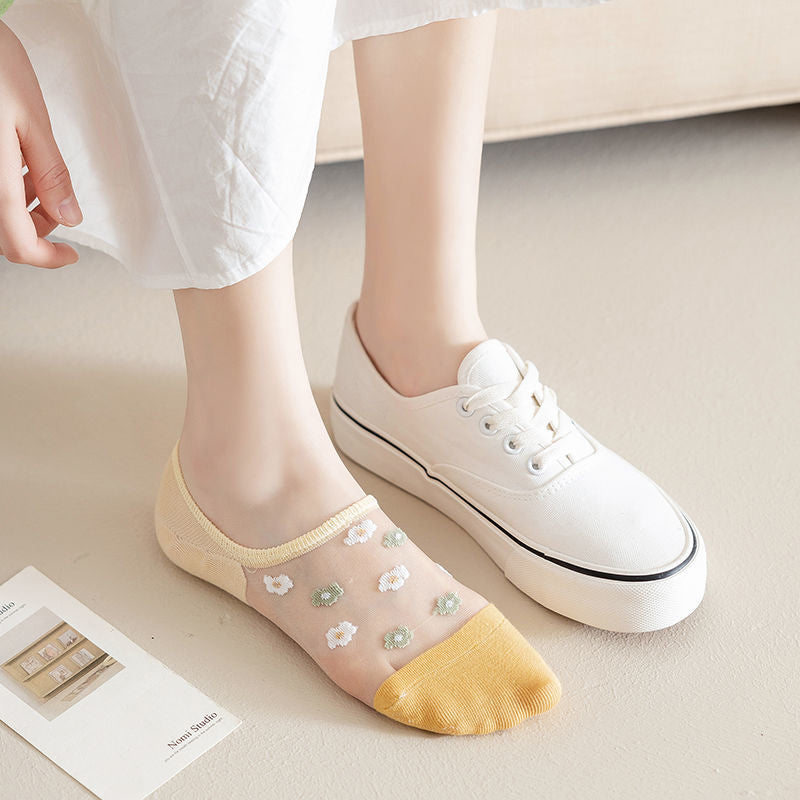Atmungsaktive Blumensocken