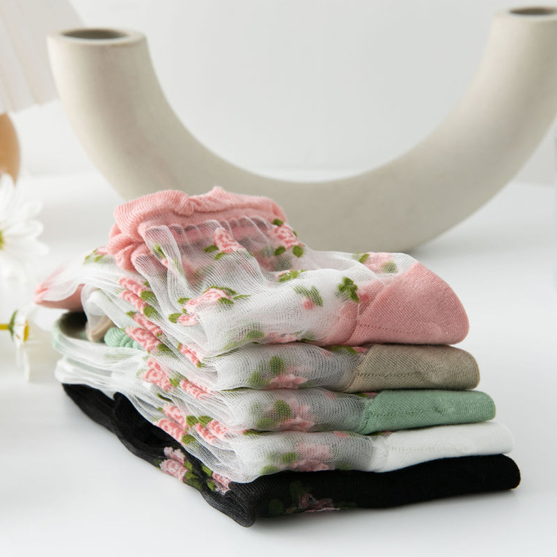 Atmungsaktive Blumensocken