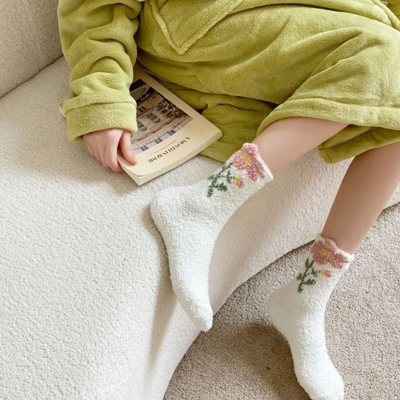 Warme Blumensocken