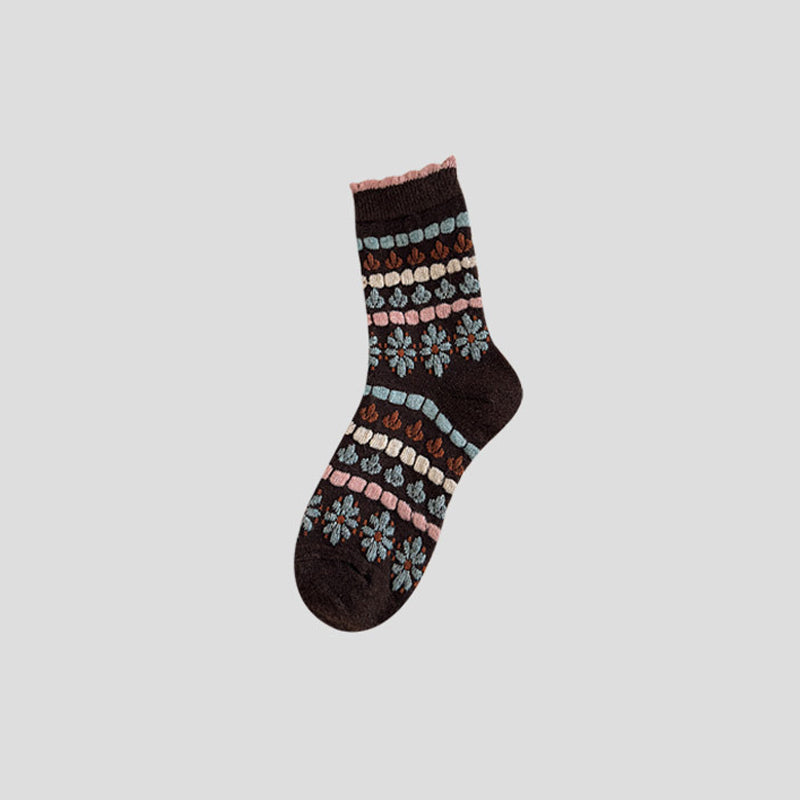Warme Socken Mit Blumenmuster