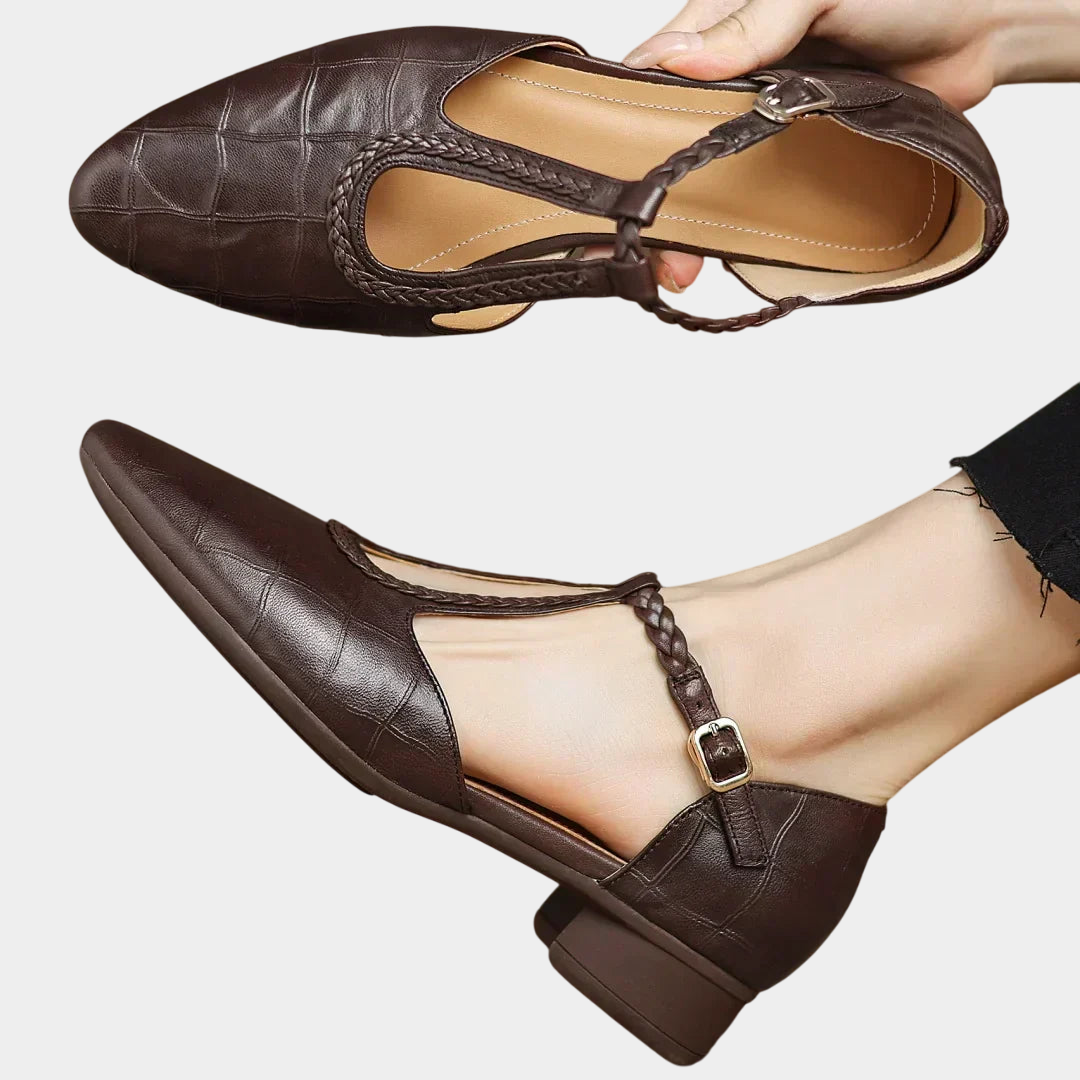 Selma | Sandalias de Cuero con Tira Trenzada