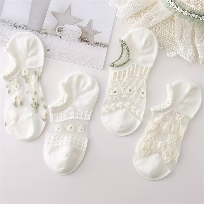 Packung Mit 8 Paar Blumensocken