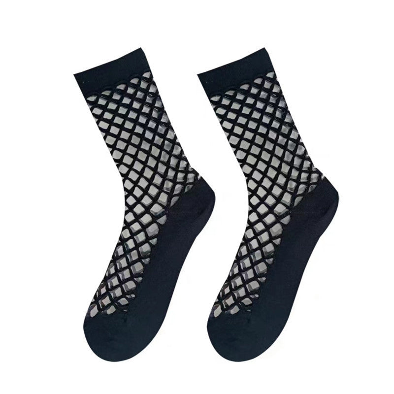 Einfarbige Durchbrochene Socken