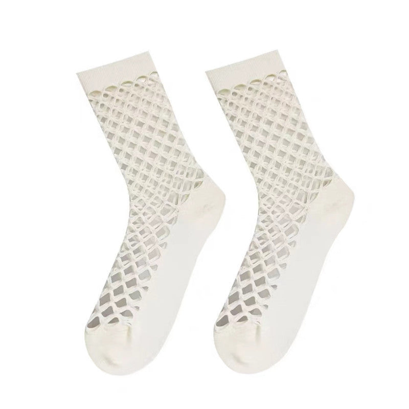 Einfarbige Durchbrochene Socken