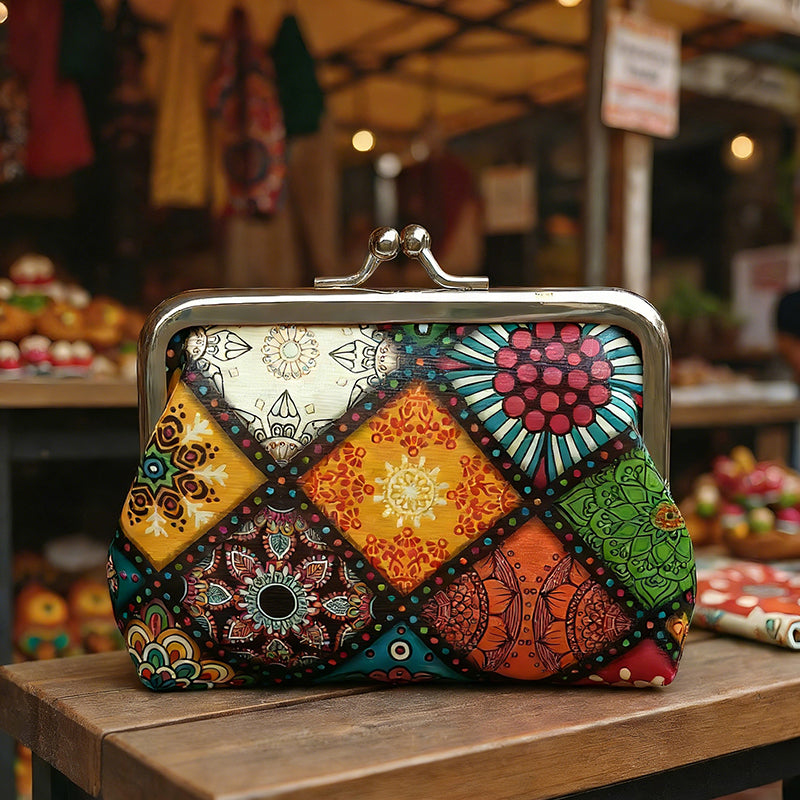 Vintage-Geldbörse Im Ethno-Stil