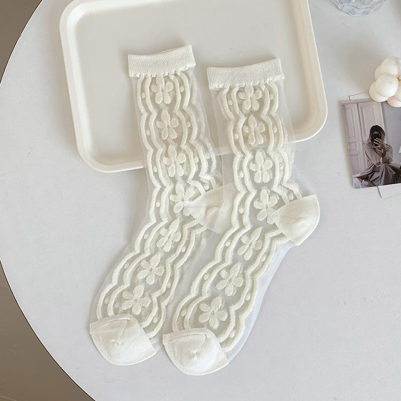Atmungsaktive Socken Mit Blumenmuster