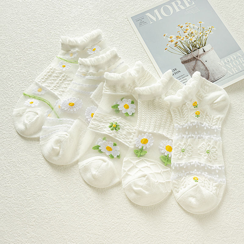 Atmungsaktive Socken Mit Blumenmuster