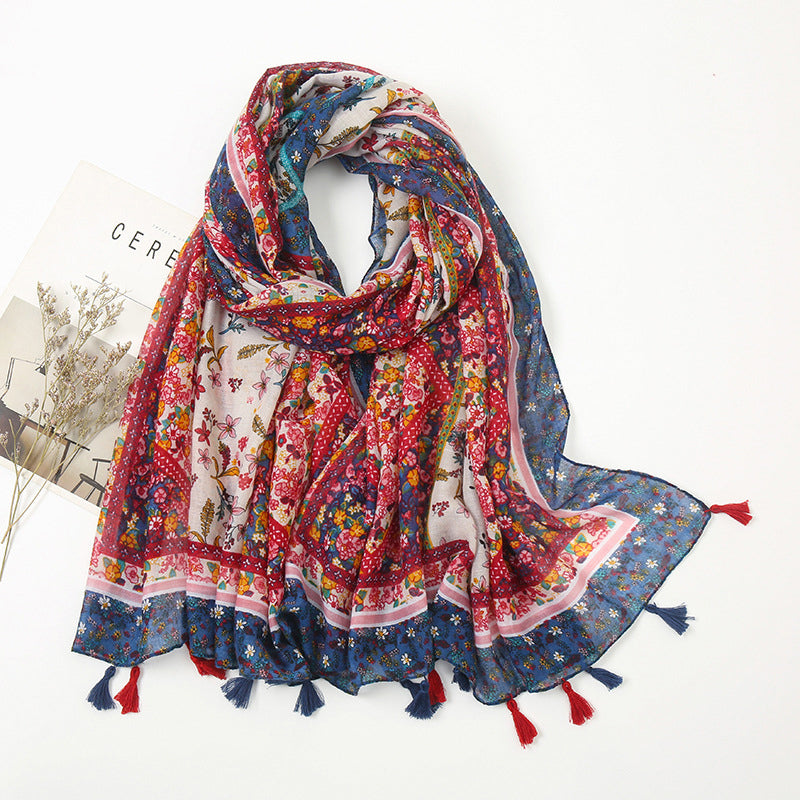 Vintage-Schal Mit Blumenmuster