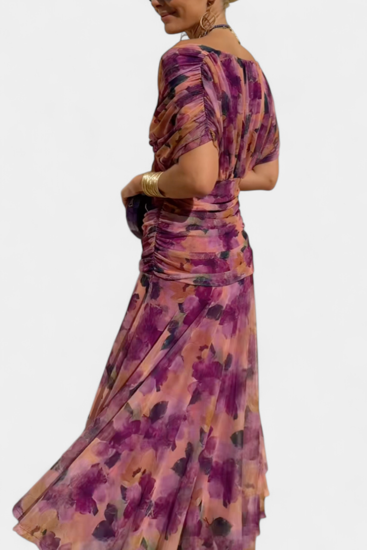 Florendra | Vestido largo floral con escote en V