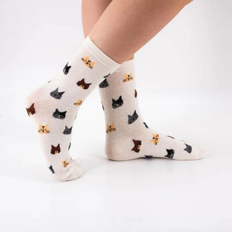 Freizeitsocken Mit Katzen-Print