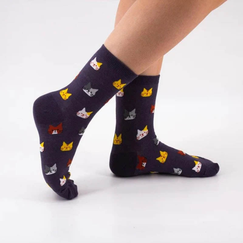 Freizeitsocken Mit Katzen-Print