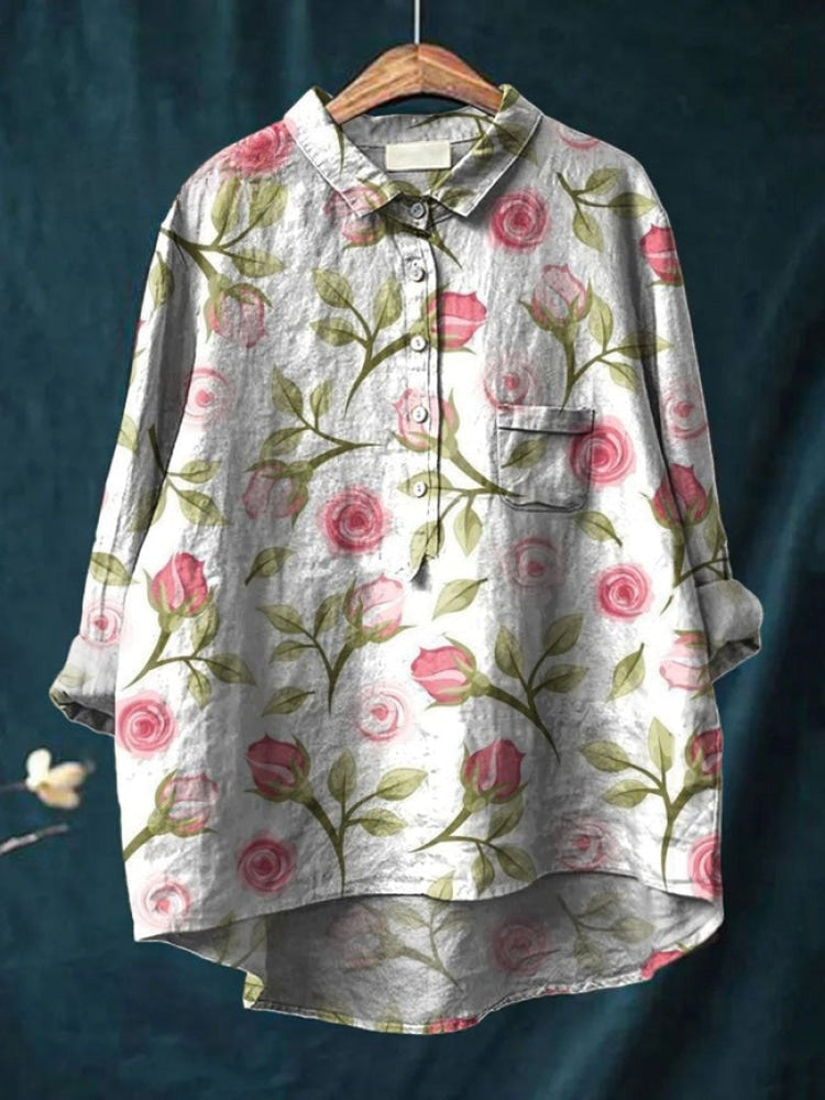 Tiziana | Camicia in lino fantasia