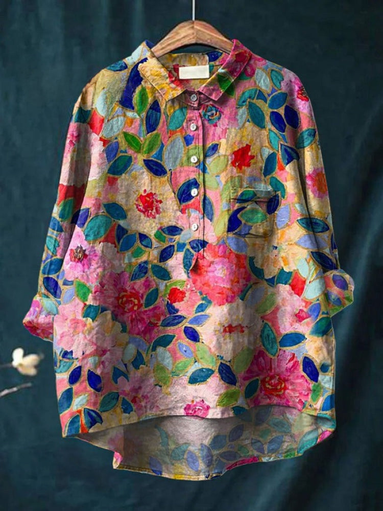 Tiziana | Camicia in lino fantasia