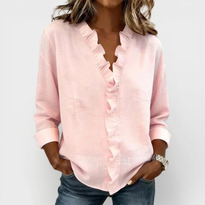 Susana | Blusa con Volantes y Escote en V