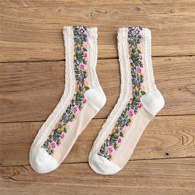 Vintage 3D-Blumensocken