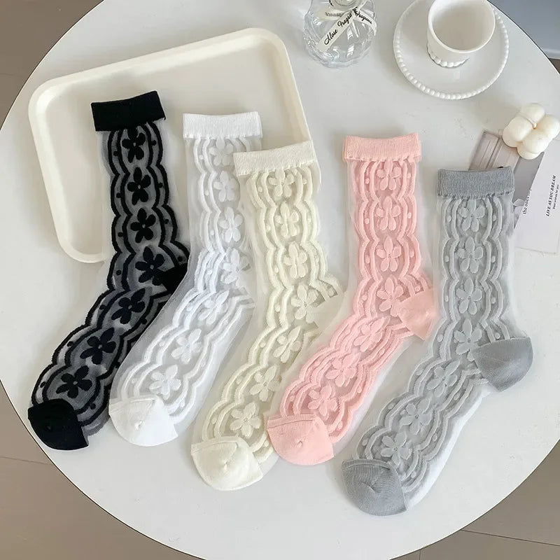 Atmungsaktive Socken Mit Blumenmuster