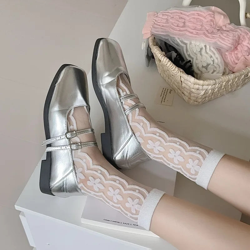 Atmungsaktive Socken Mit Blumenmuster