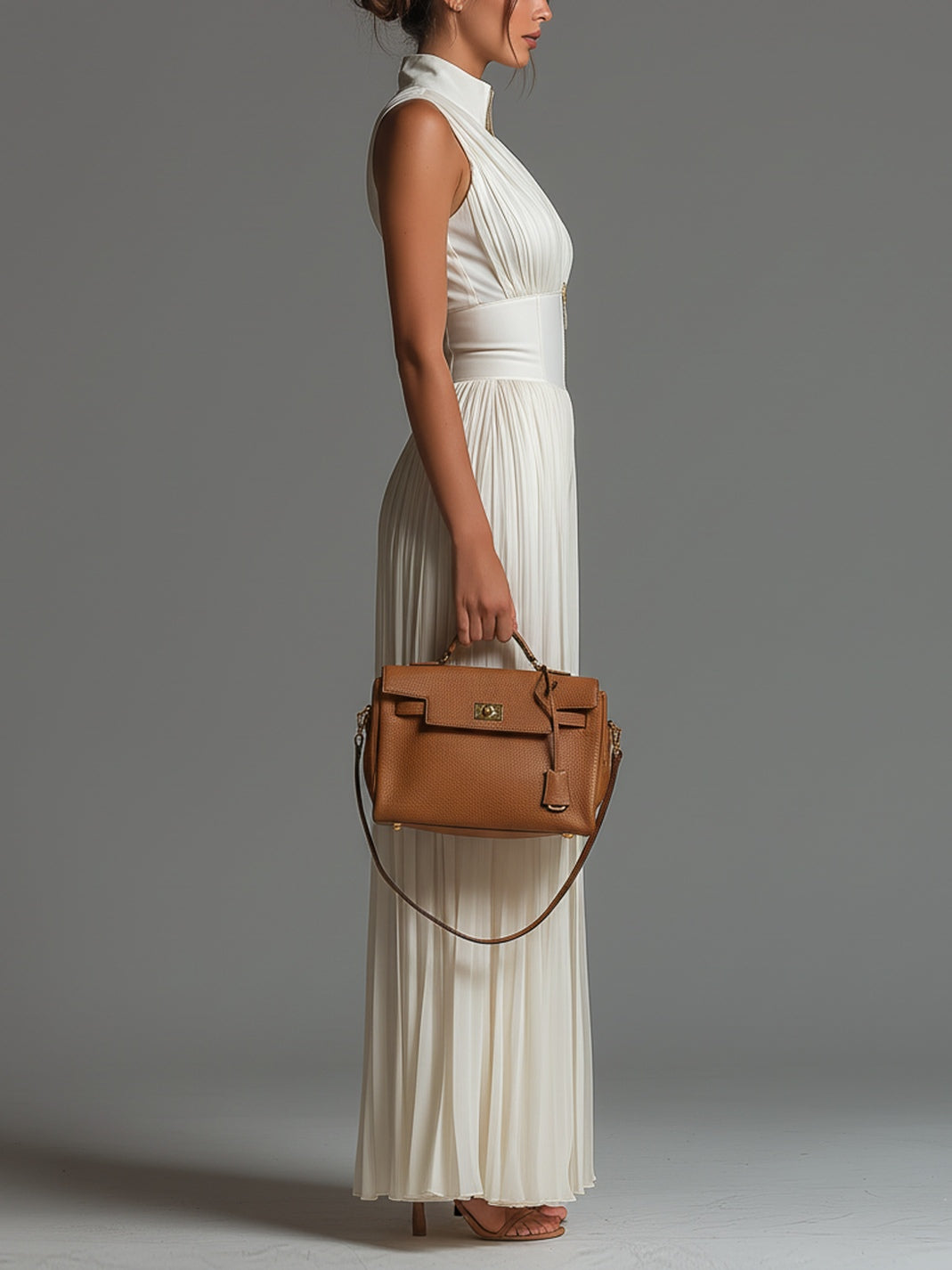 Luna | Tuta Chiffon Bianca a Gamba Larga