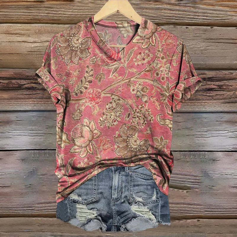 Vintage T-Shirt Mit Blumendruck