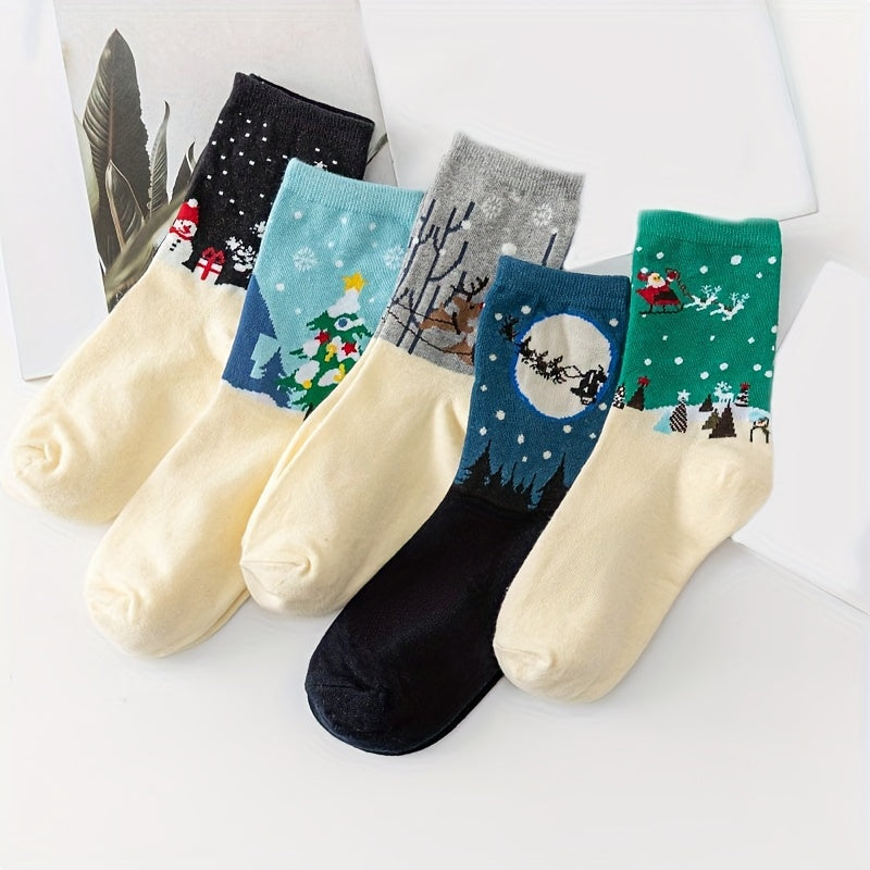 Packung Mit 5 Paar Weihnachtssocken