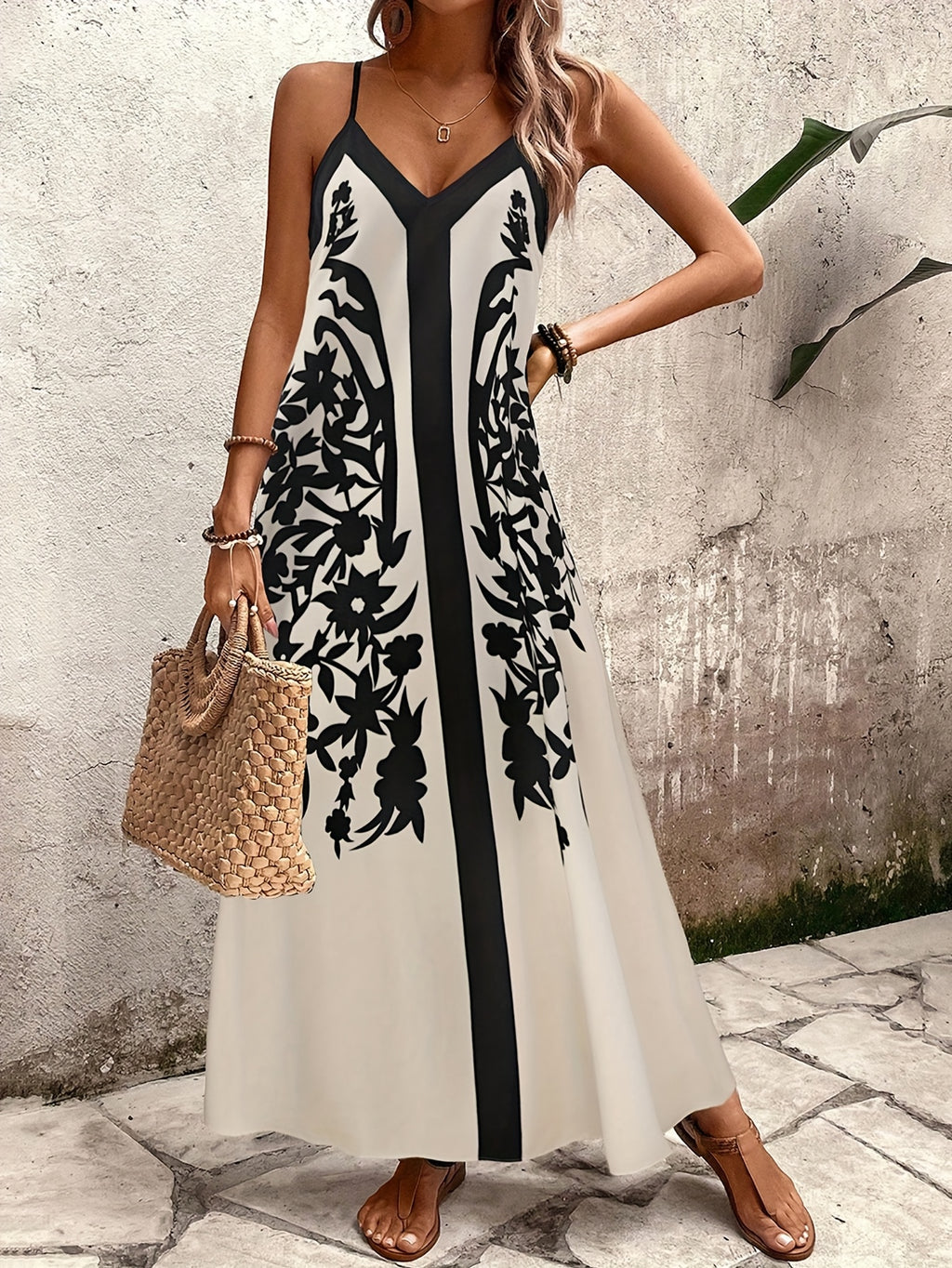 Marina | Vestido estampado sin mangas