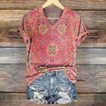 Vintage-T-Shirt Mit Ethnischem Aufdruck