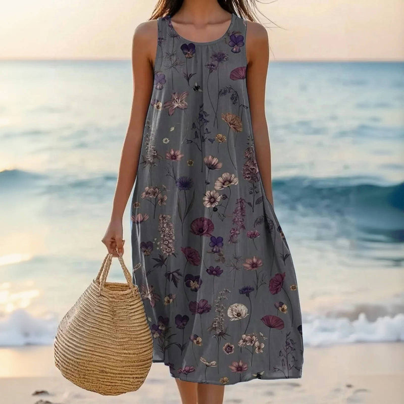 Vintage-Kleid Mit Blumendruck