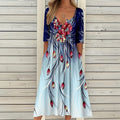 Vintage-Kleid Mit Blumendruck