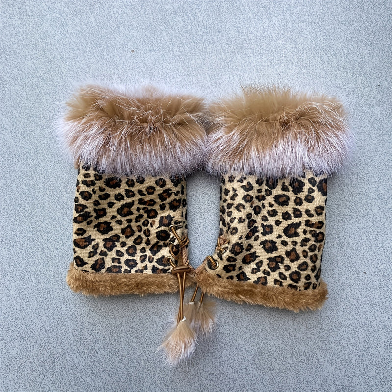 Warme Handschuhe Mit Leopardenmuster