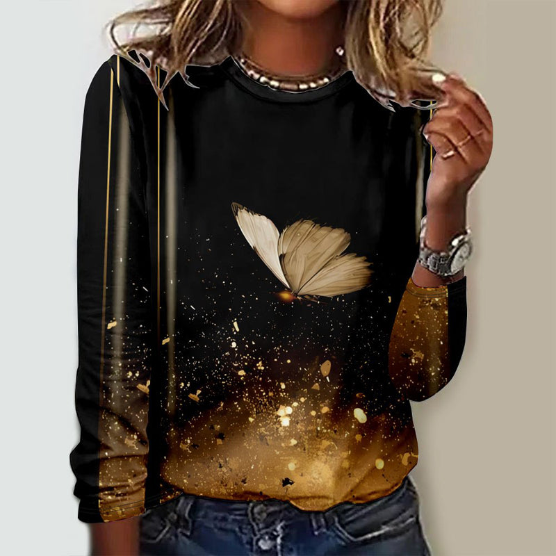 Vintage T-Shirt Mit Schmetterlingsdruck