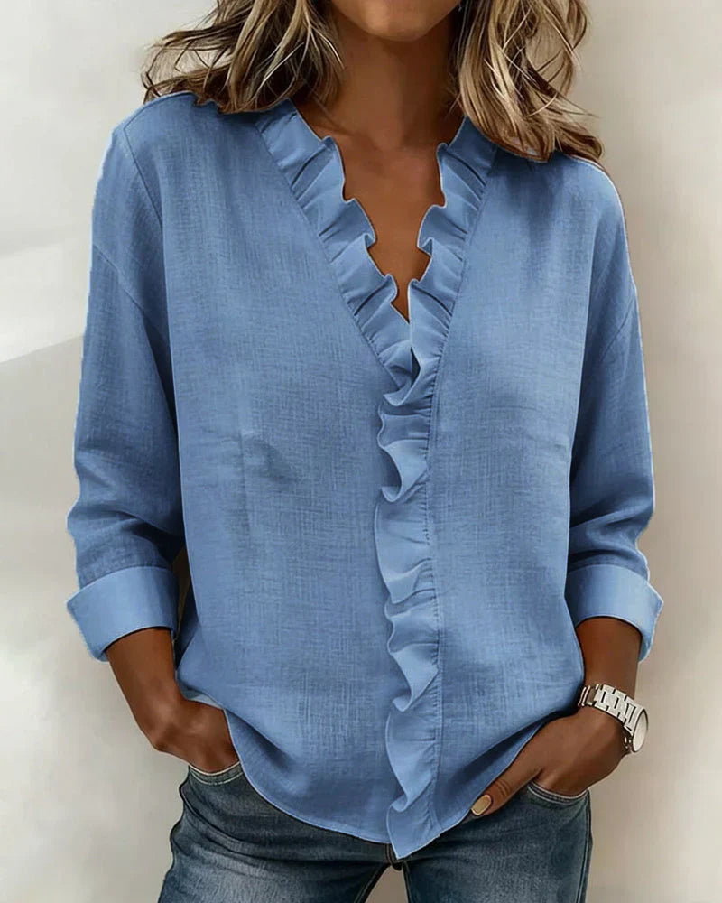 Susana | Blusa con Volantes y Escote en V