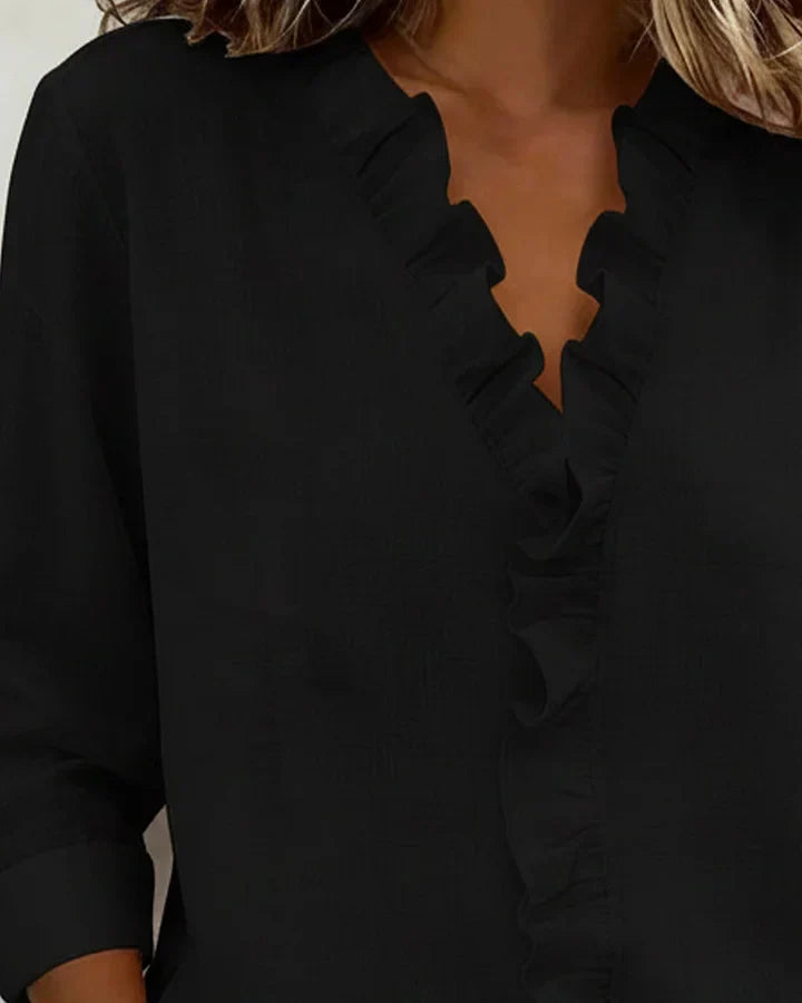 Susana | Blusa con Volantes y Escote en V