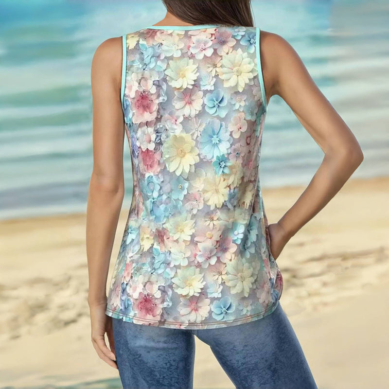 Lässiges Tanktop Mit Blumendruck