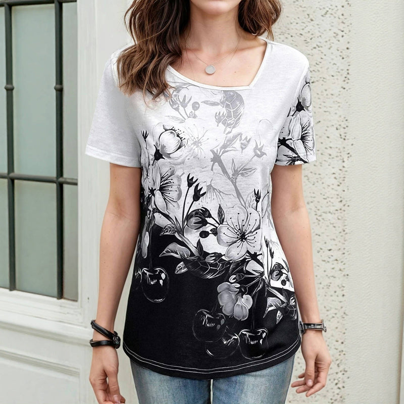 Vintage-T-Shirt Mit Blumendruck
