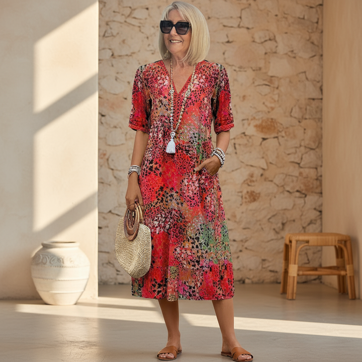 Rachel | Vestido Midi Vibrante