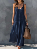 Abito Maxi Boho Patchwork in Cotone e Lino
