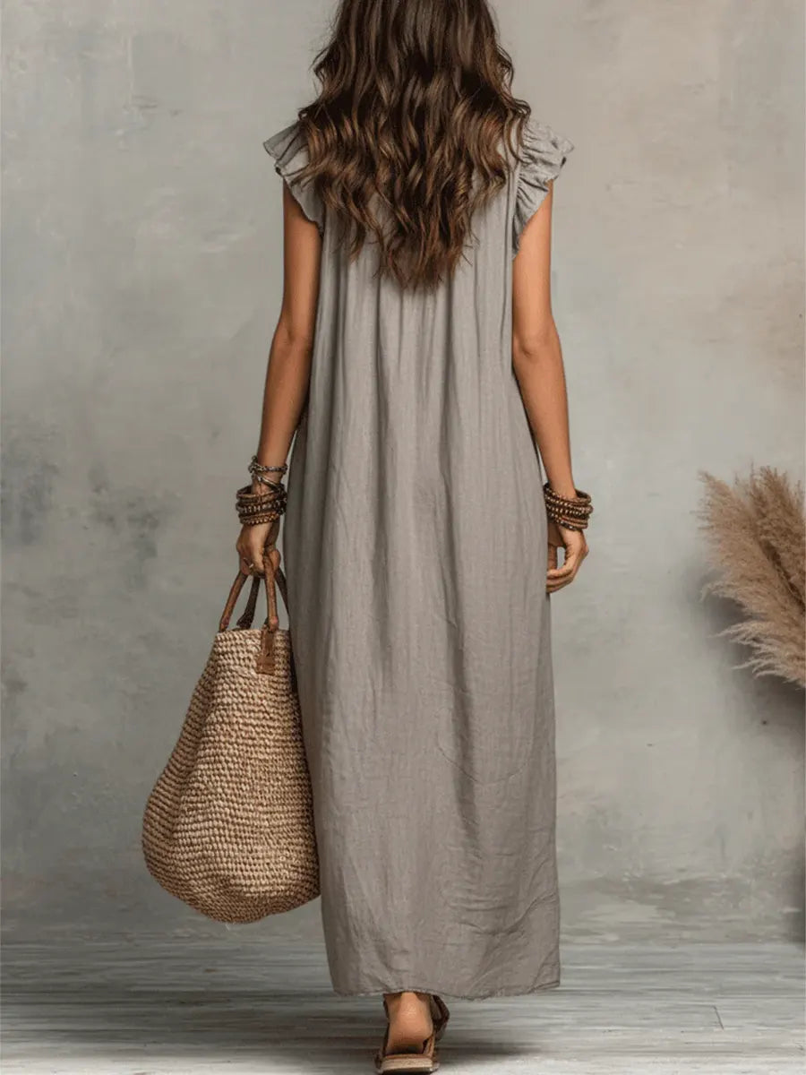 Corin | Abito Maxi Boho Fluido in Lino