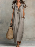 Corin | Abito Maxi Boho Fluido in Lino